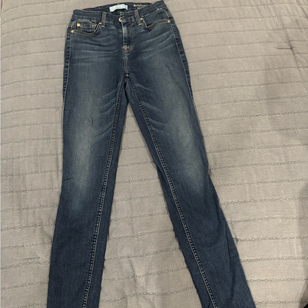 7 For All Mankind Dark Blue Skinny Jeans